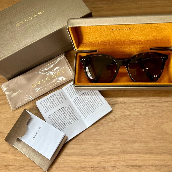 Bulgari Brown Tortoise Sunglasses: 8235 504/T5 main image 4